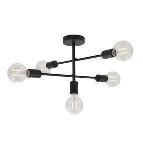 Endon Studio 5 Light Matt Black Semi Flush Ceiling Light simple ceiling design light