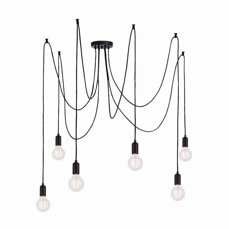 Endon Studio 6 Light Black Ceiling Pendant Light modern ceiling lamp