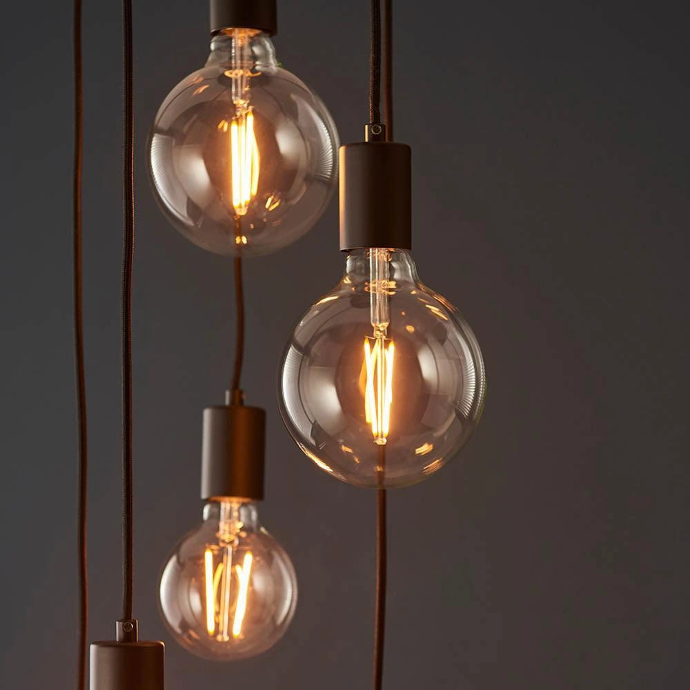 Endon Studio 6 Light Black Pendant Ceiling Light