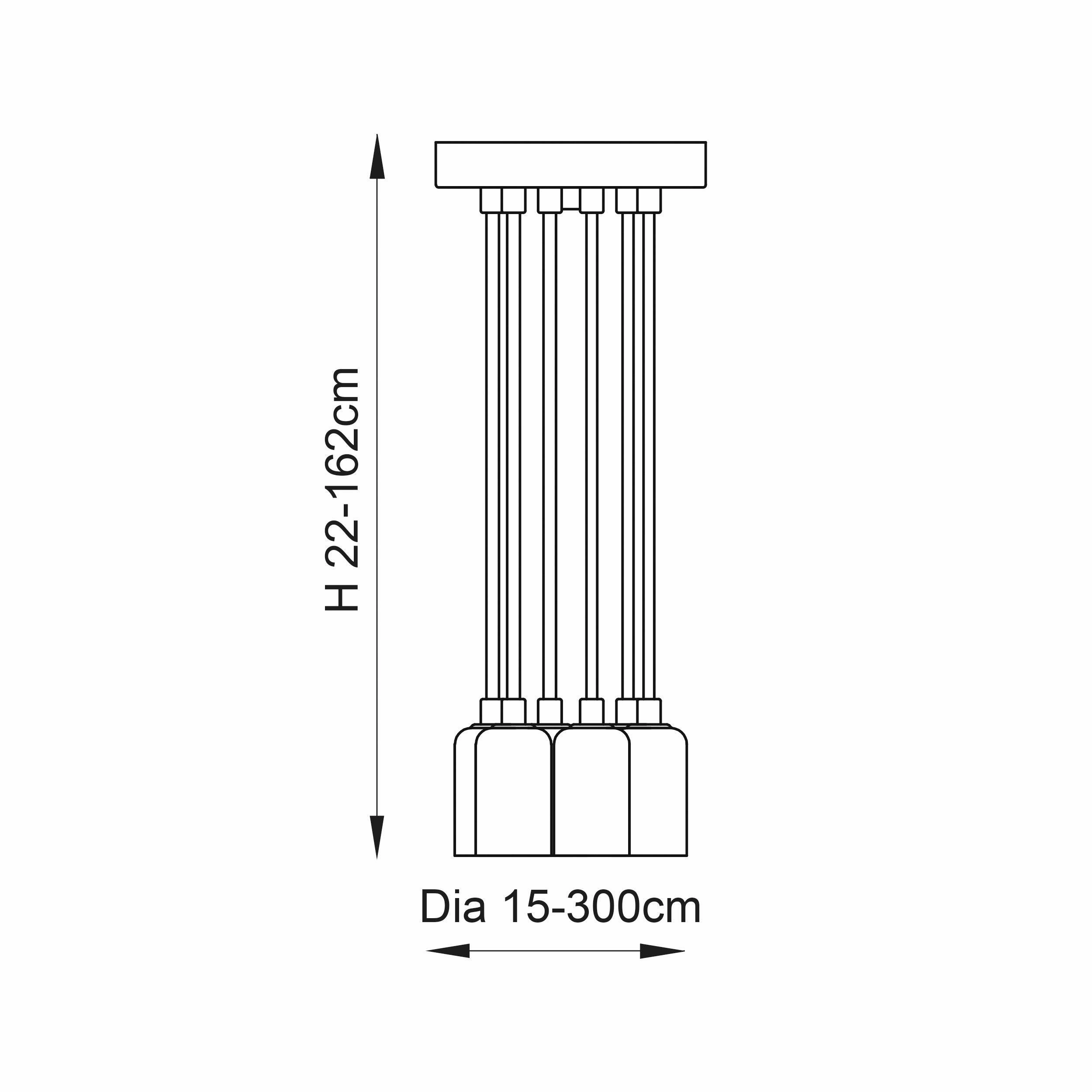 Endon Studio 6 Light Copper Ceiling Pendant Light