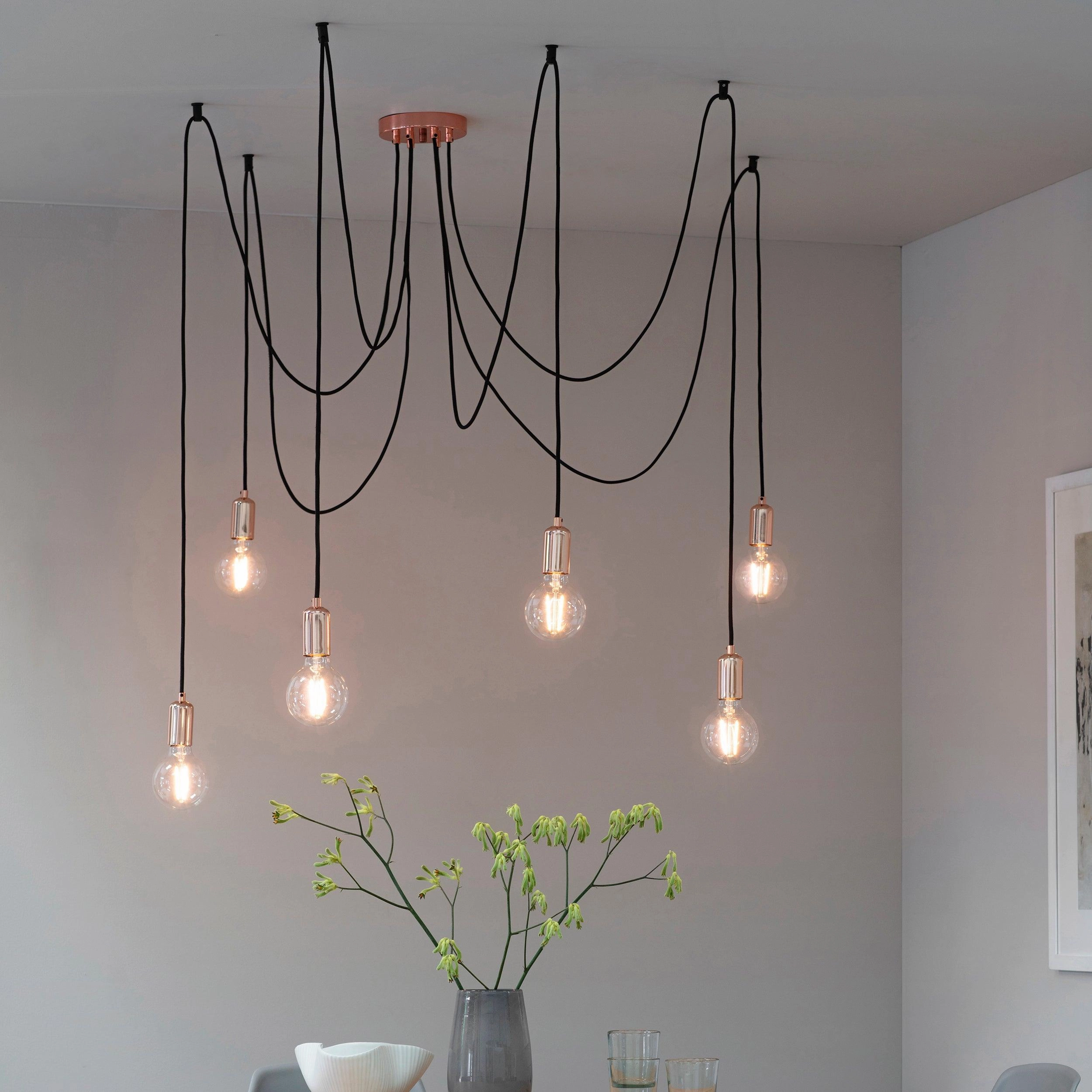 Endon Studio 6 Light Copper Ceiling Pendant Light