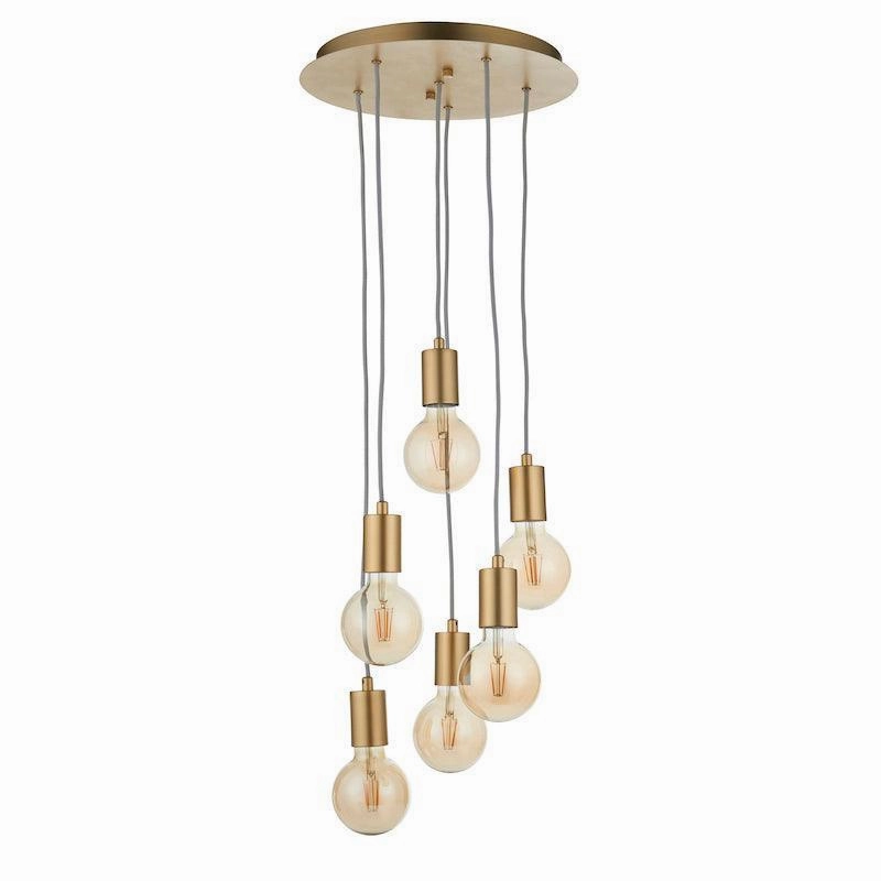 Endon Studio 6 Light Gold Ceiling Pendant