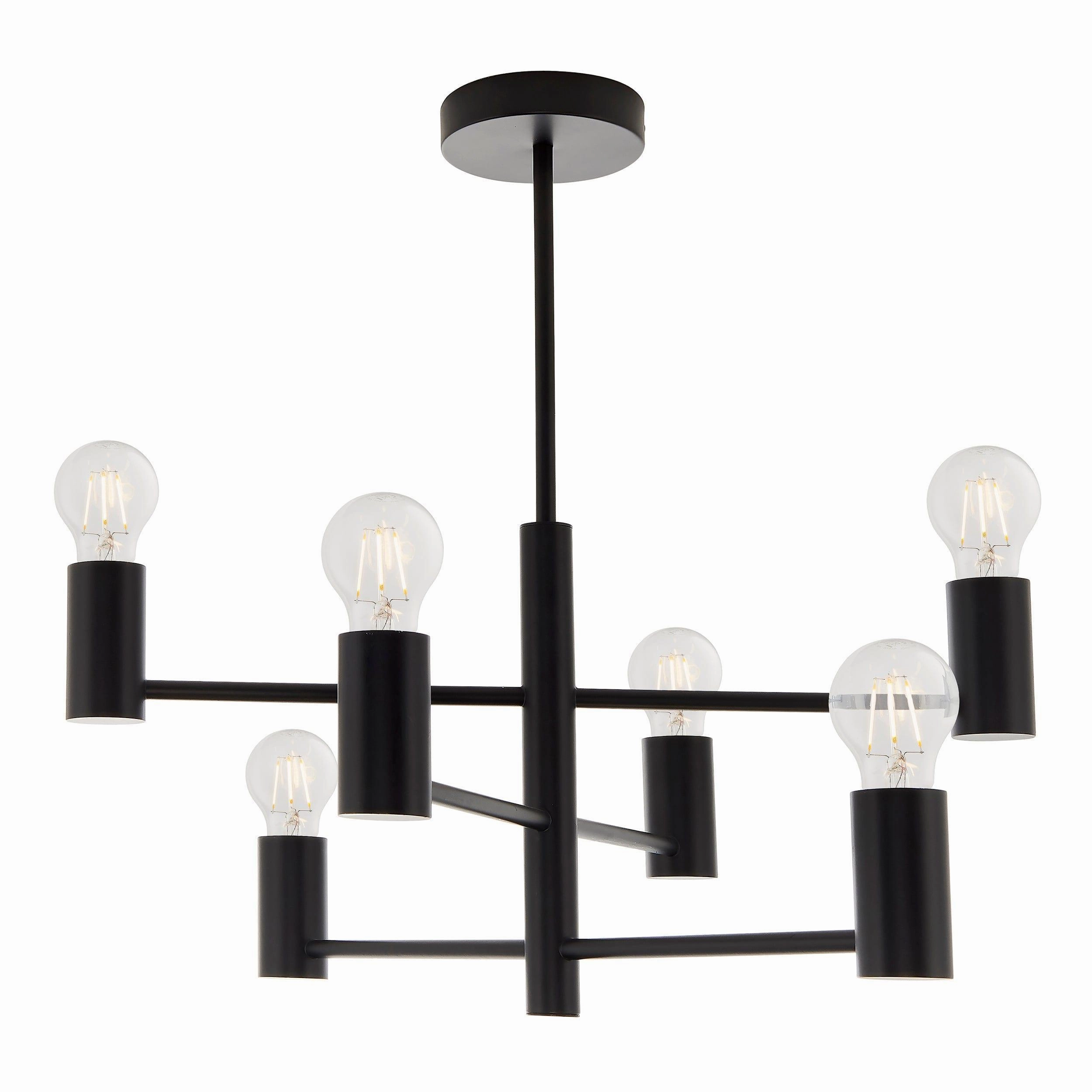 Endon Studio 6 Light Semi Flush Black Ceiling Light simple ceiling design light
