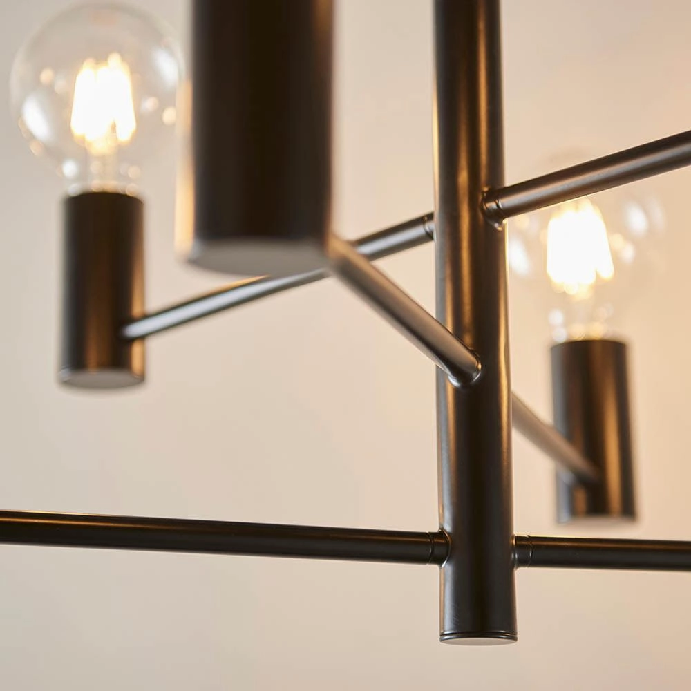 Endon Studio 6 Light Semi Flush Black Ceiling Light