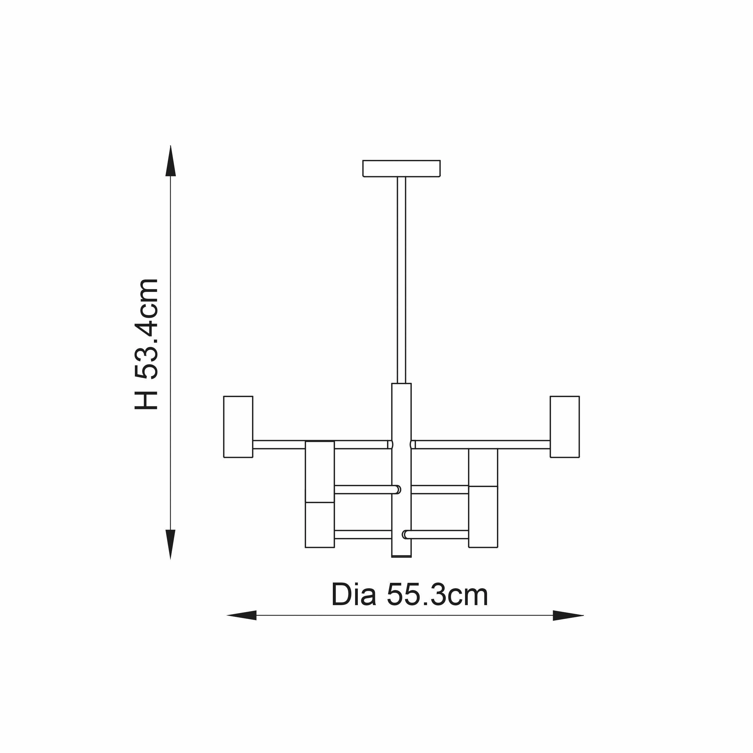 Endon Studio 6 Light Semi Flush Black Ceiling Light