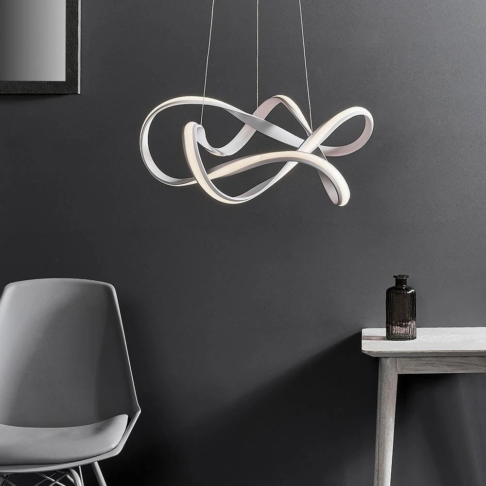 Endon Synergy 1 Light White Ceiling Pendant Light