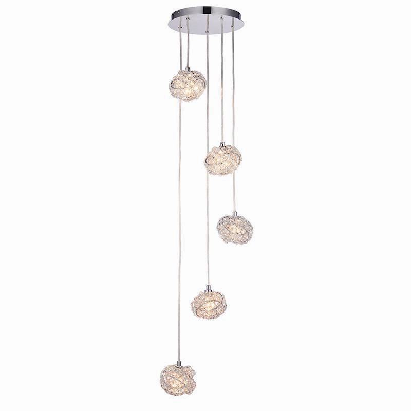 Endon Talia 5 Light Chrome & Crystal Ceiling Pendant modern ceiling lamp