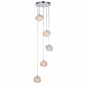 Endon Talia 5 Light Chrome & Crystal Ceiling Pendant modern ceiling lamp