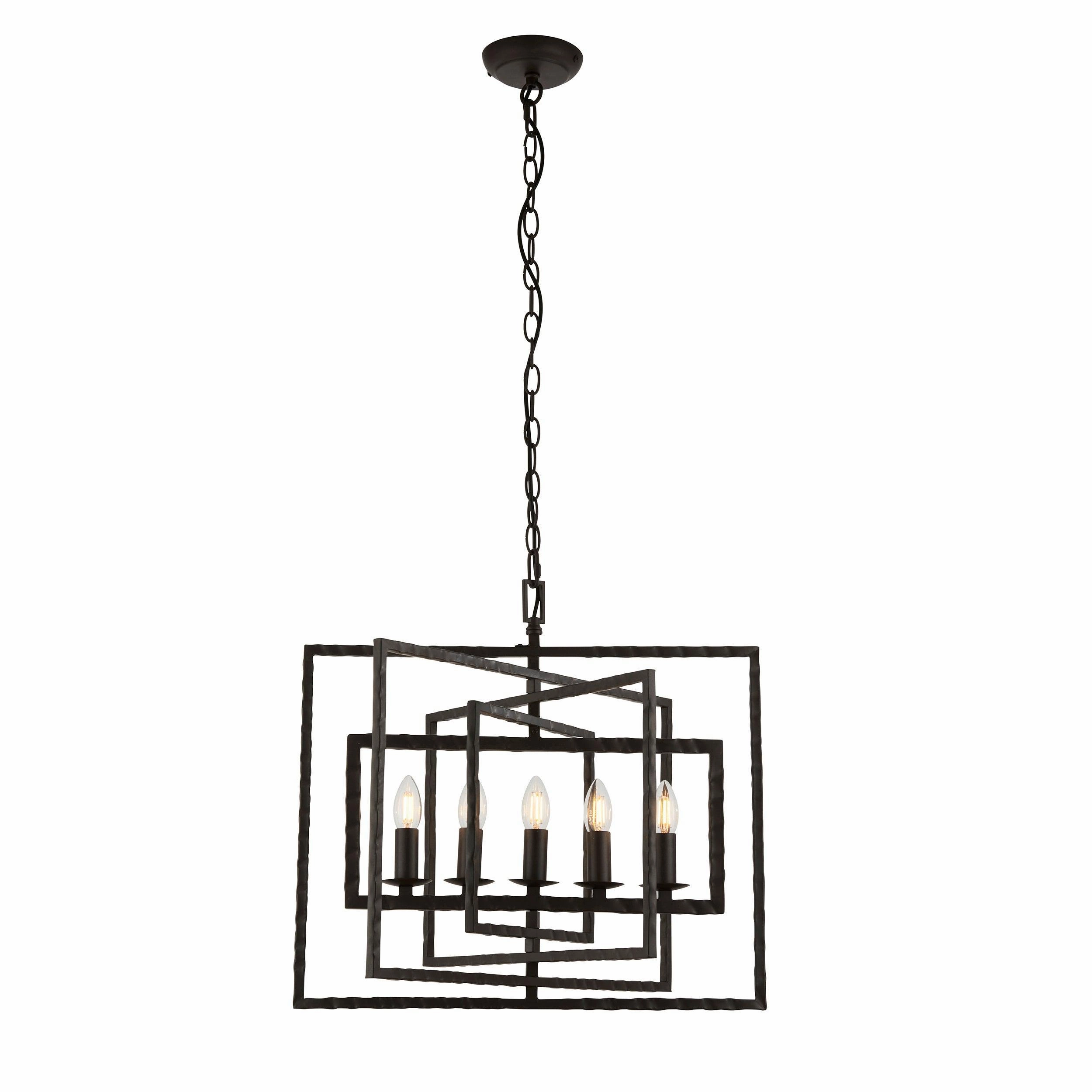 Endon Tibbet 5 Light Hammered Bronze Ceiling Pendant
