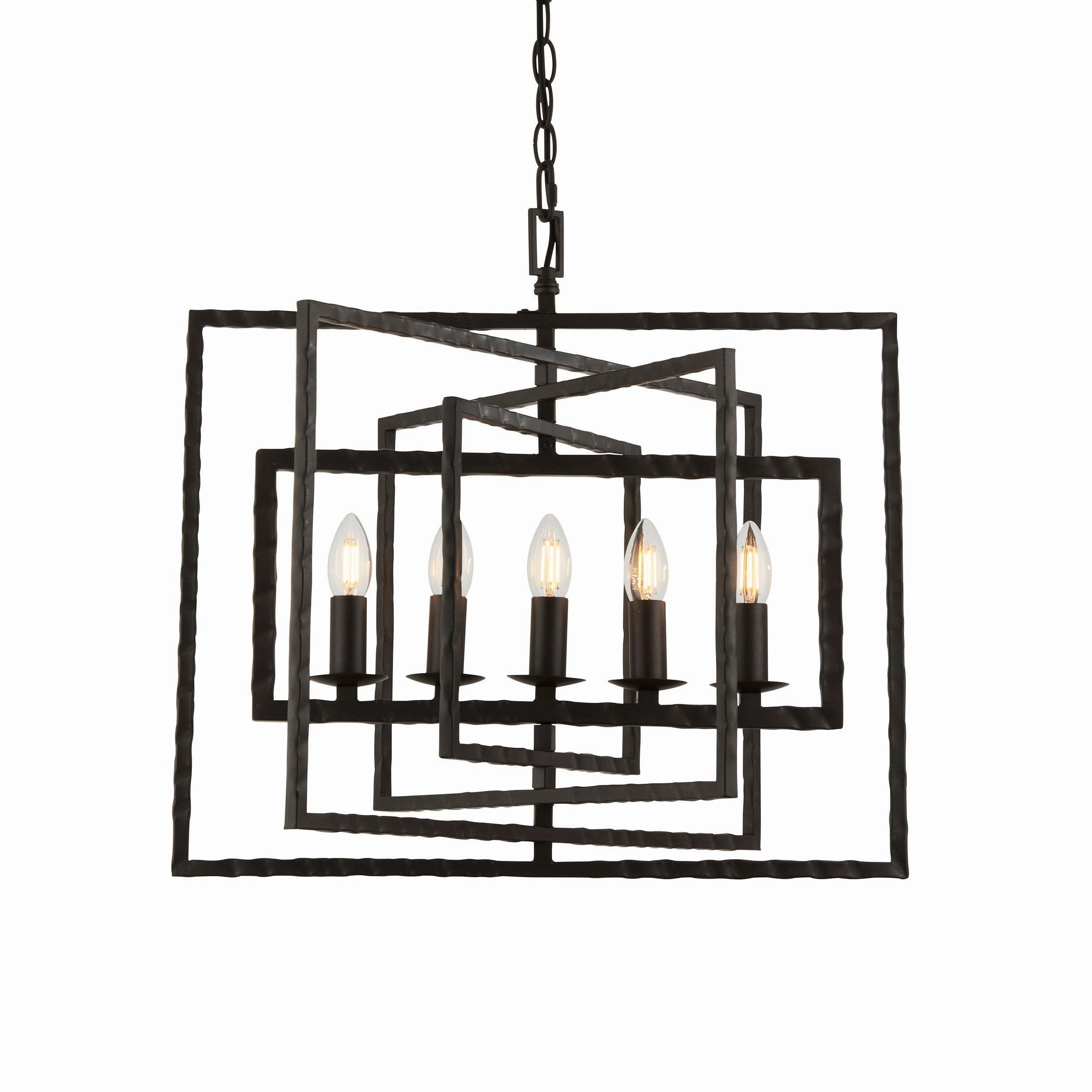 Endon Tibbet 5 Light Hammered Bronze Ceiling Pendant