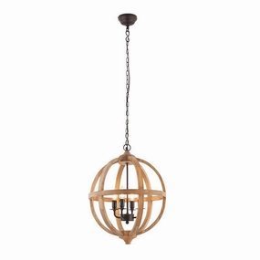 Endon Toba 4 Light Wood Ceiling Pendant Light minimalist ceiling light