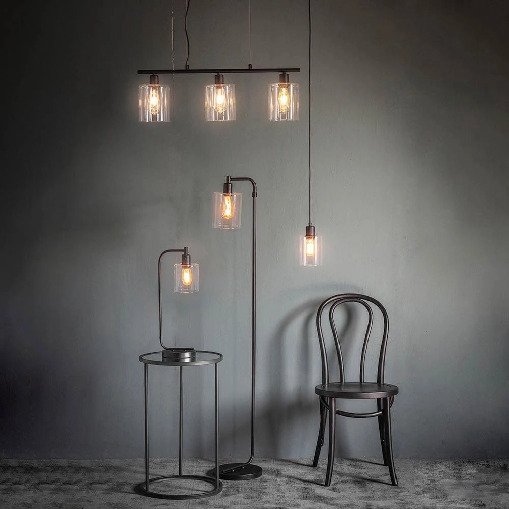 Endon Toledo 1 Light Black Pendant Ceiling Light