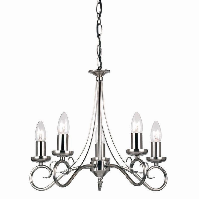 Endon Trafford Antique Silver Finish 5 Light Chandelier simple ceiling design light
