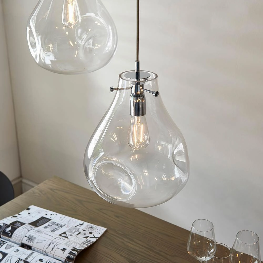 Endon Utopia 1 Light Clear Glass Ceiling Pendant