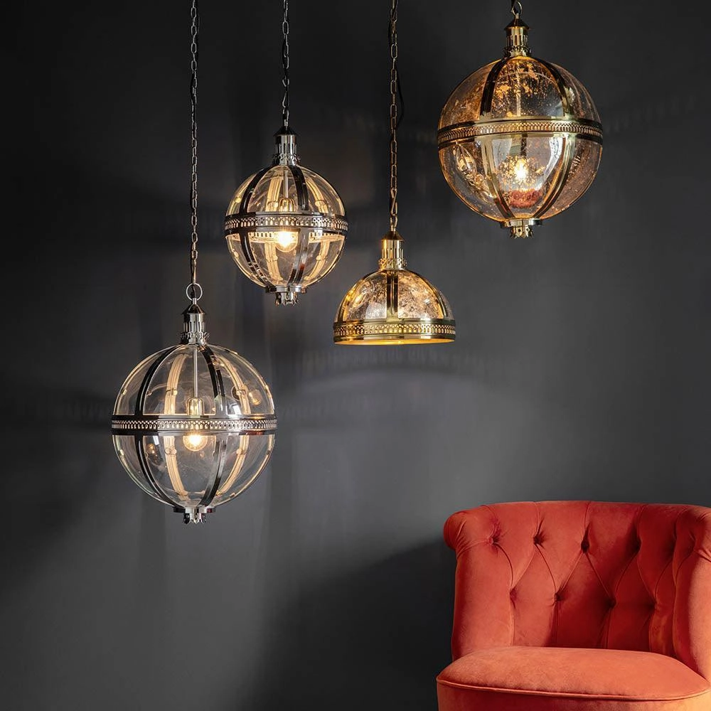 Endon Vienna 1 Light Nickel Medium Ceiling Pendant Light