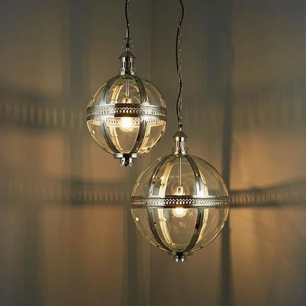 Endon Vienna 1 Light Nickel Medium Ceiling Pendant Light