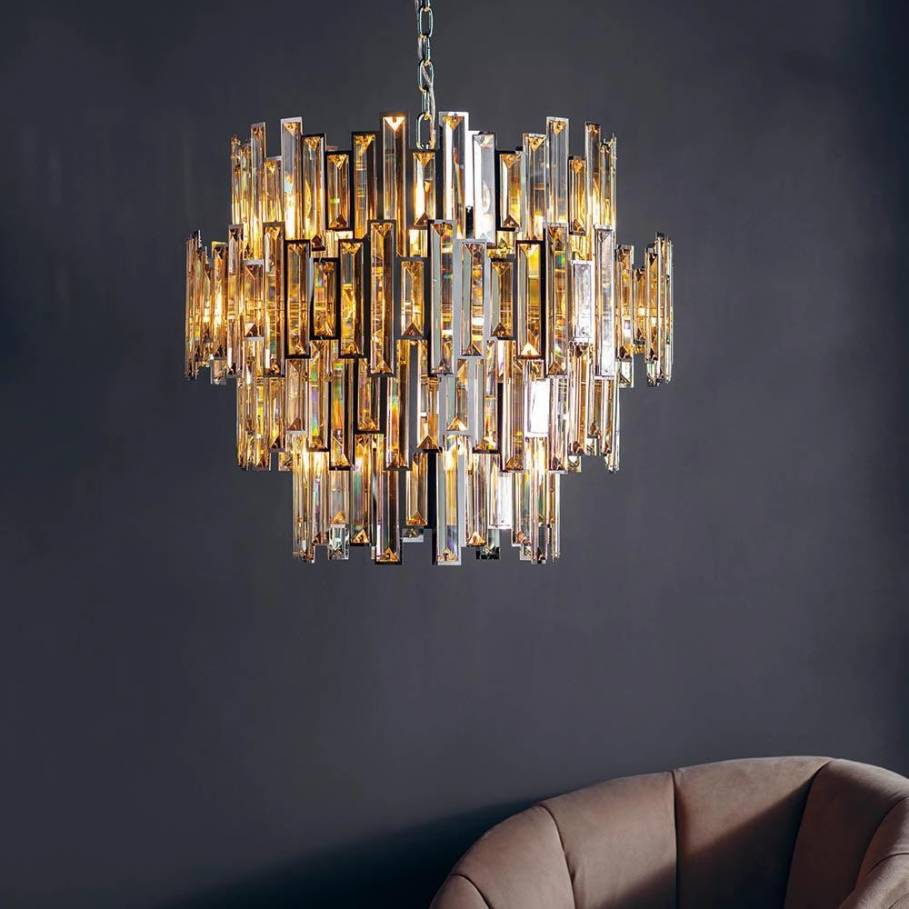 Endon Viviana 15 Light Tinted Champagne Crystal Chandelier
