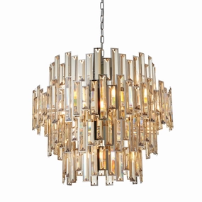 Endon Viviana 15 Light Tinted Champagne Crystal Chandelier modern ceiling lamp