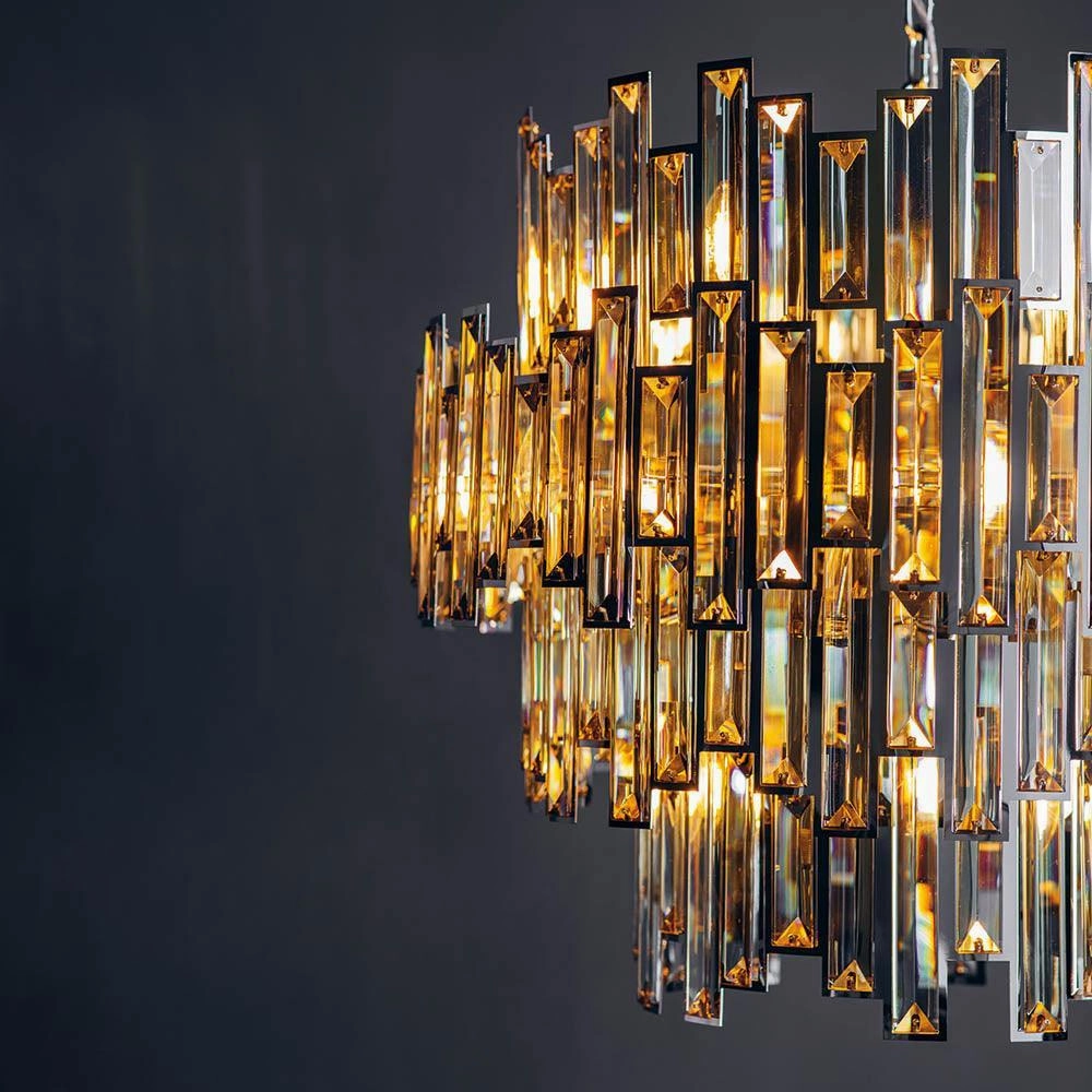 Endon Viviana 15 Light Tinted Champagne Crystal Chandelier