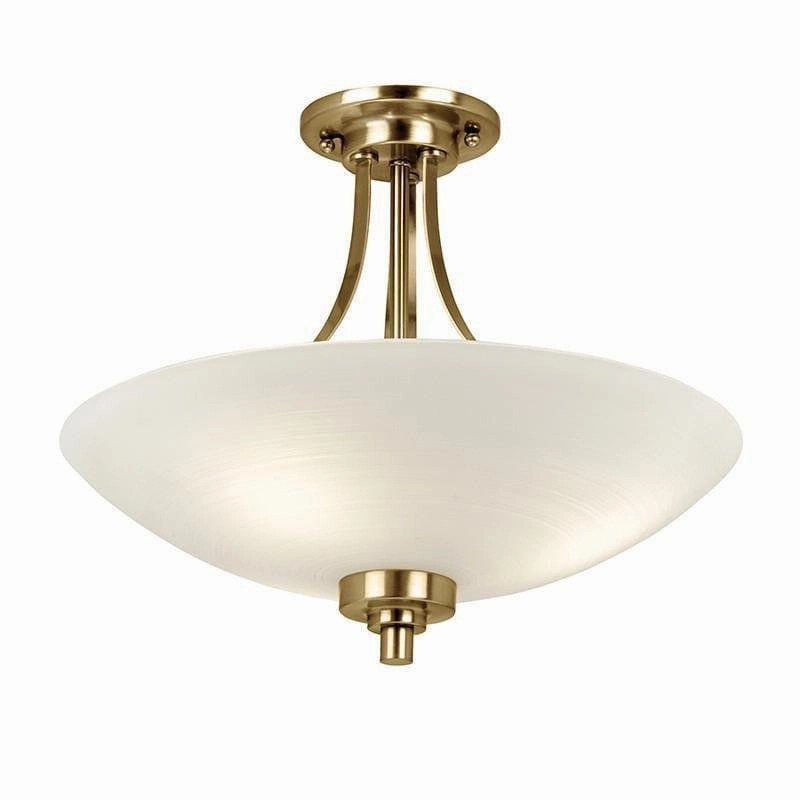 Endon Welles 3 Arm Antique Brass Semi Flush Ceiling Light