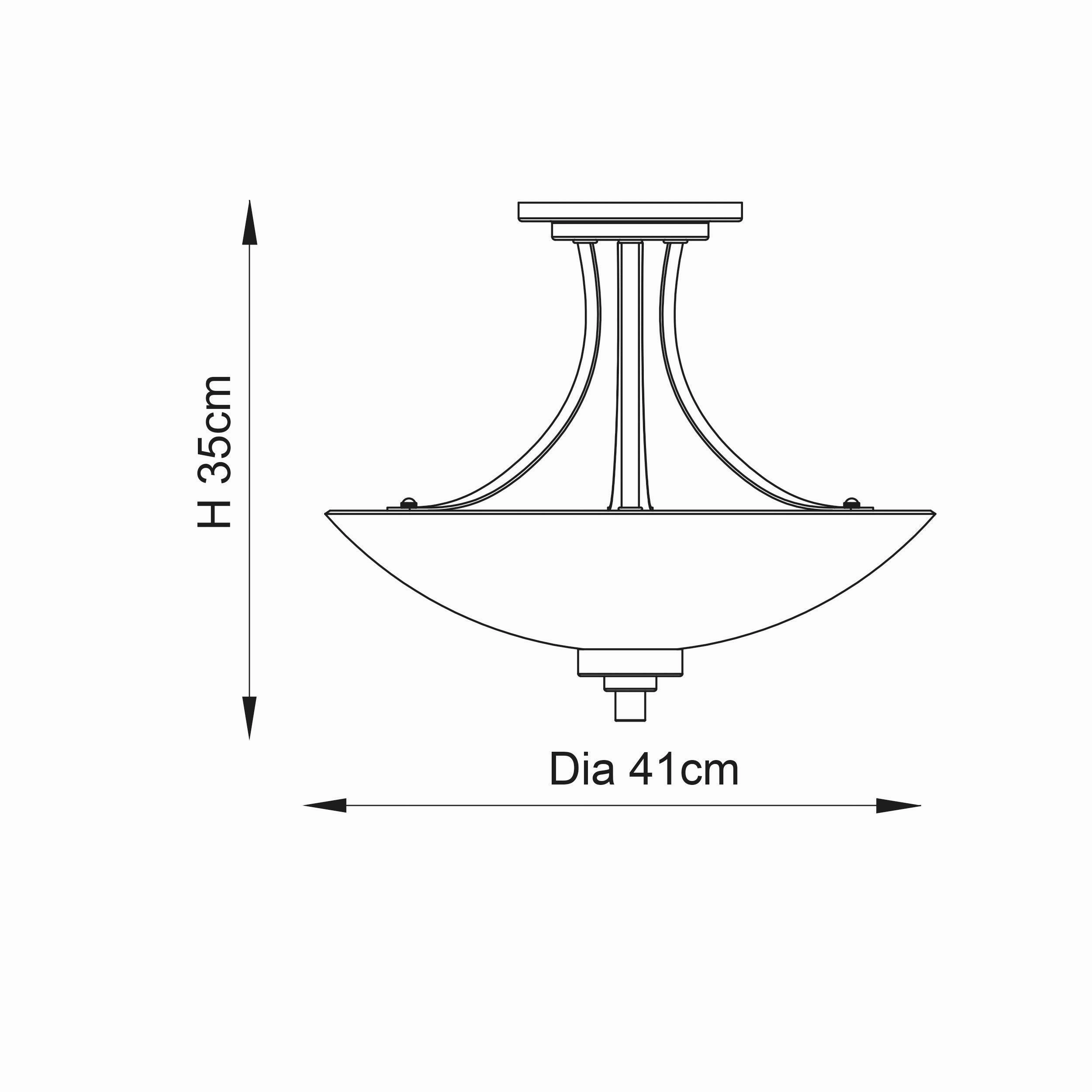 Endon Welles 3 Arm Satin Nickel Semi Flush Ceiling Light