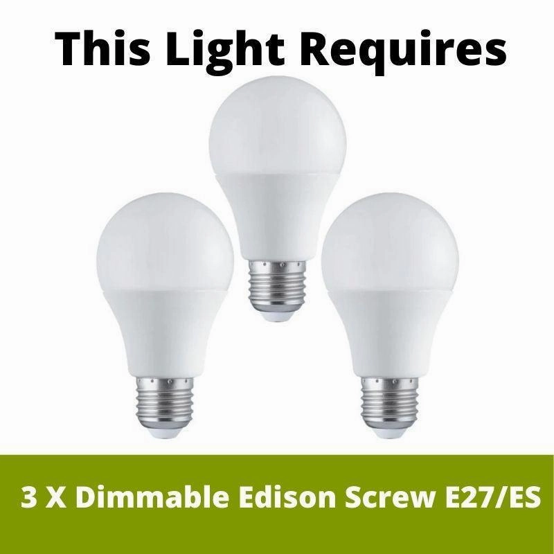Endon Welles 3 Arm Satin Nickel Semi Flush Ceiling Light