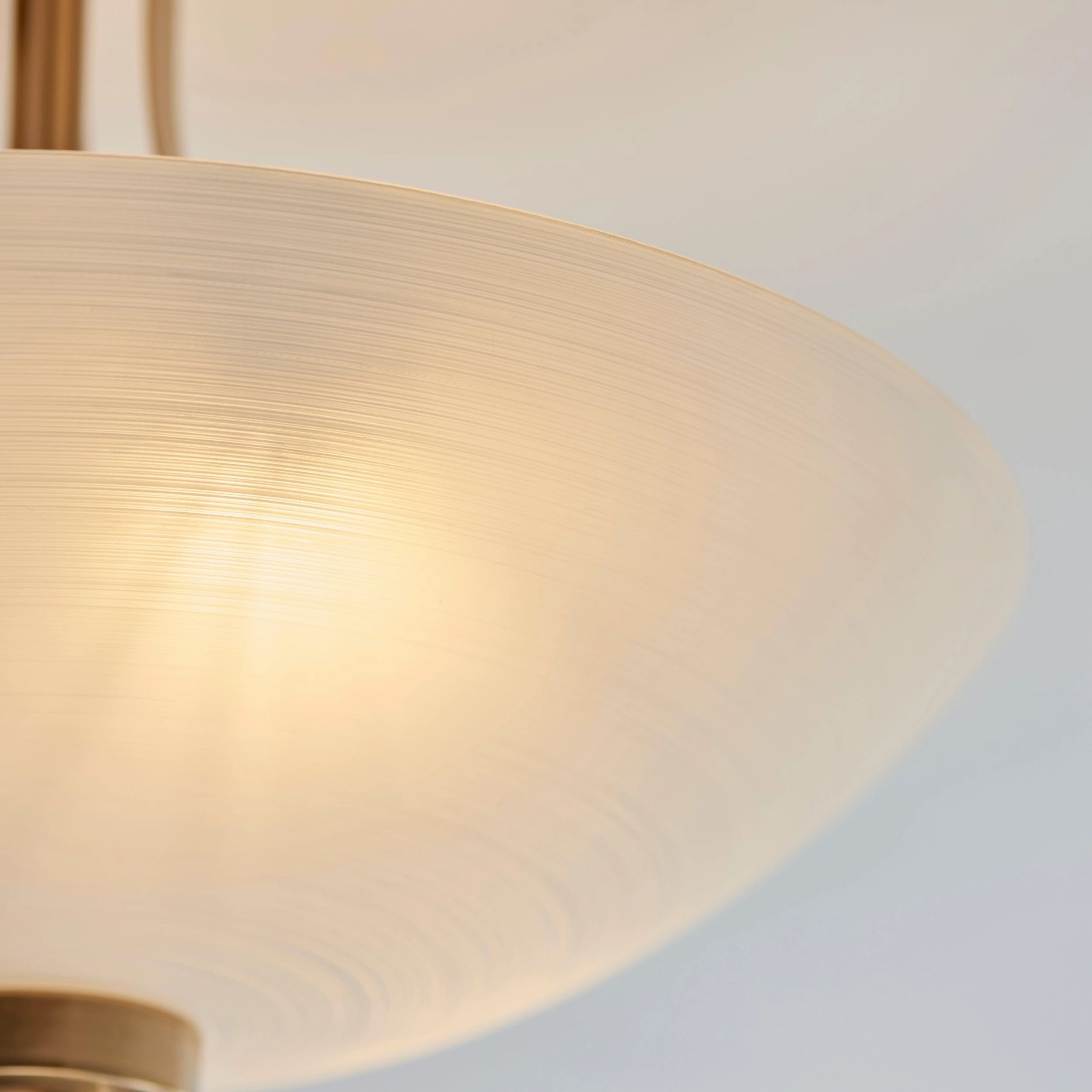 Endon Welles 3 Light Aged Brass Semi Flush Ceiling Light