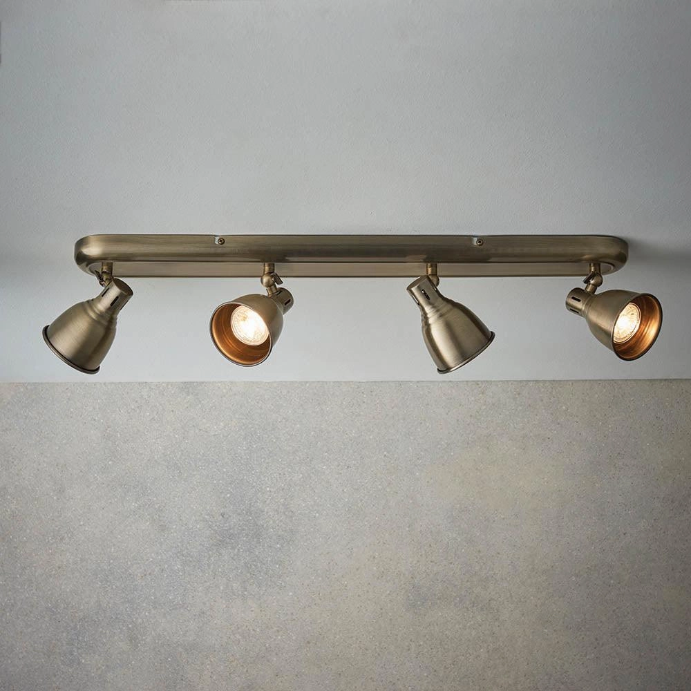 Endon Westbury Antique Brass Finish 4 Light Spot Light simple ceiling design light