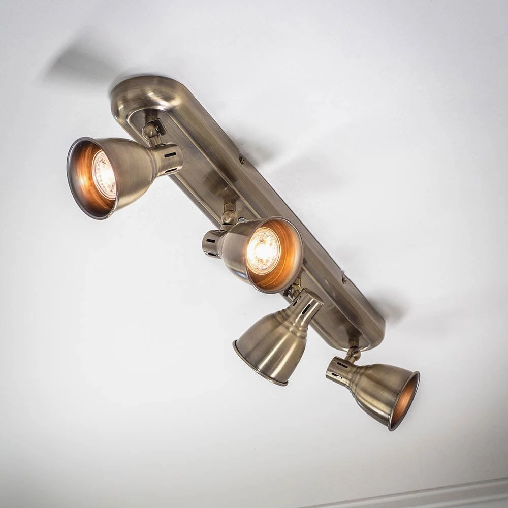 Endon Westbury Antique Brass Finish 4 Light Spot Light