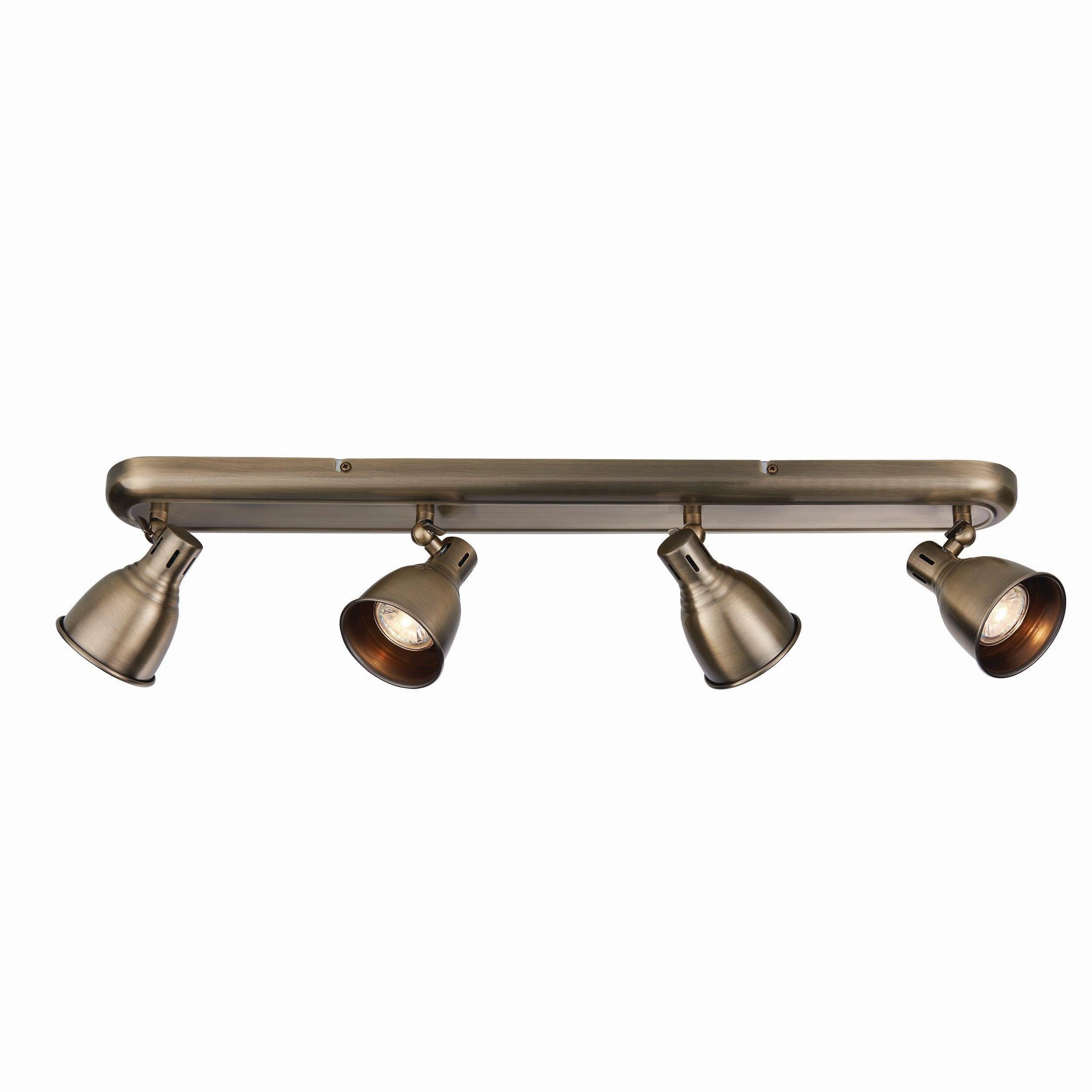 Endon Westbury Antique Brass Finish 4 Light Spot Light