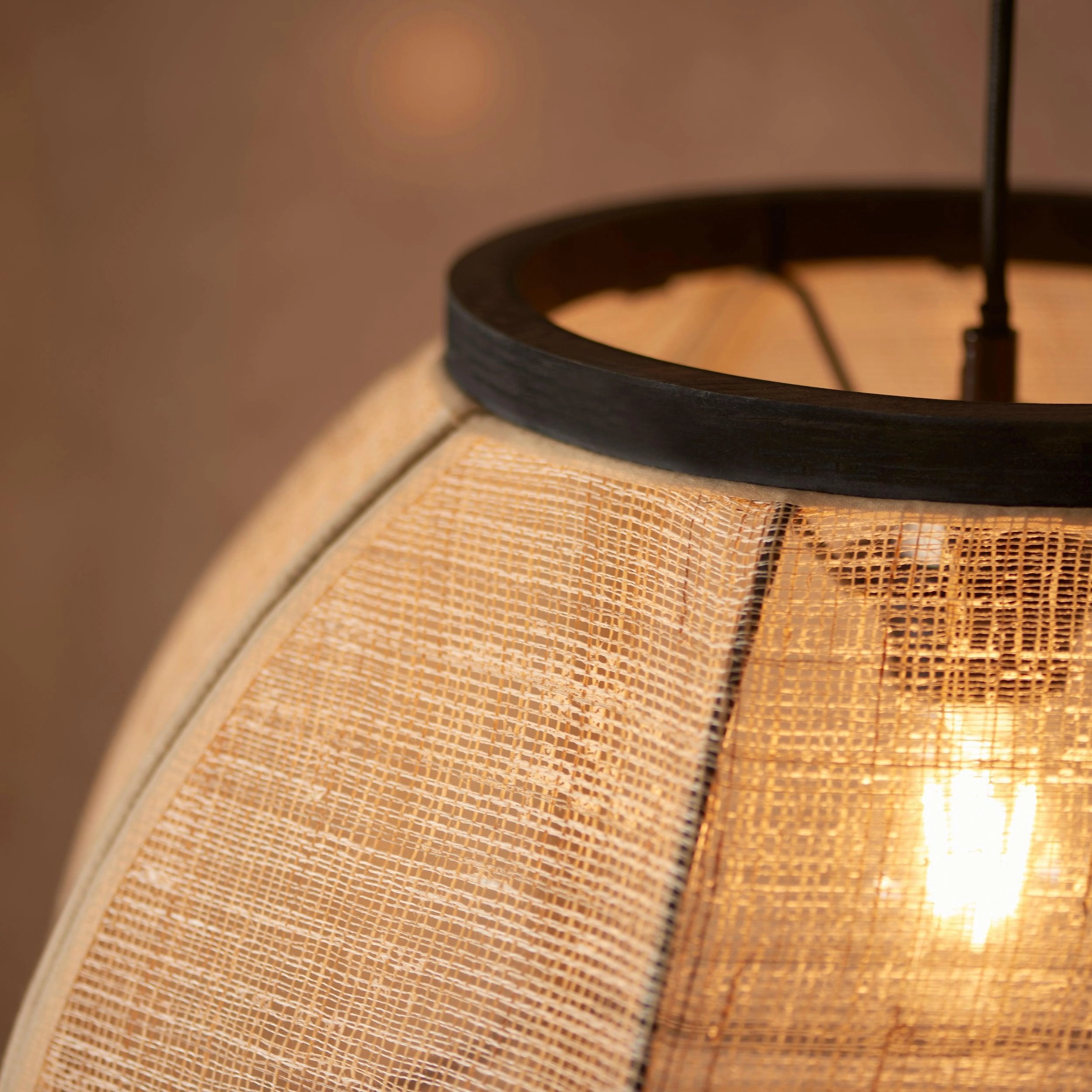 Endon Zaire Linen Adjustable Globe Ceiling Pendant