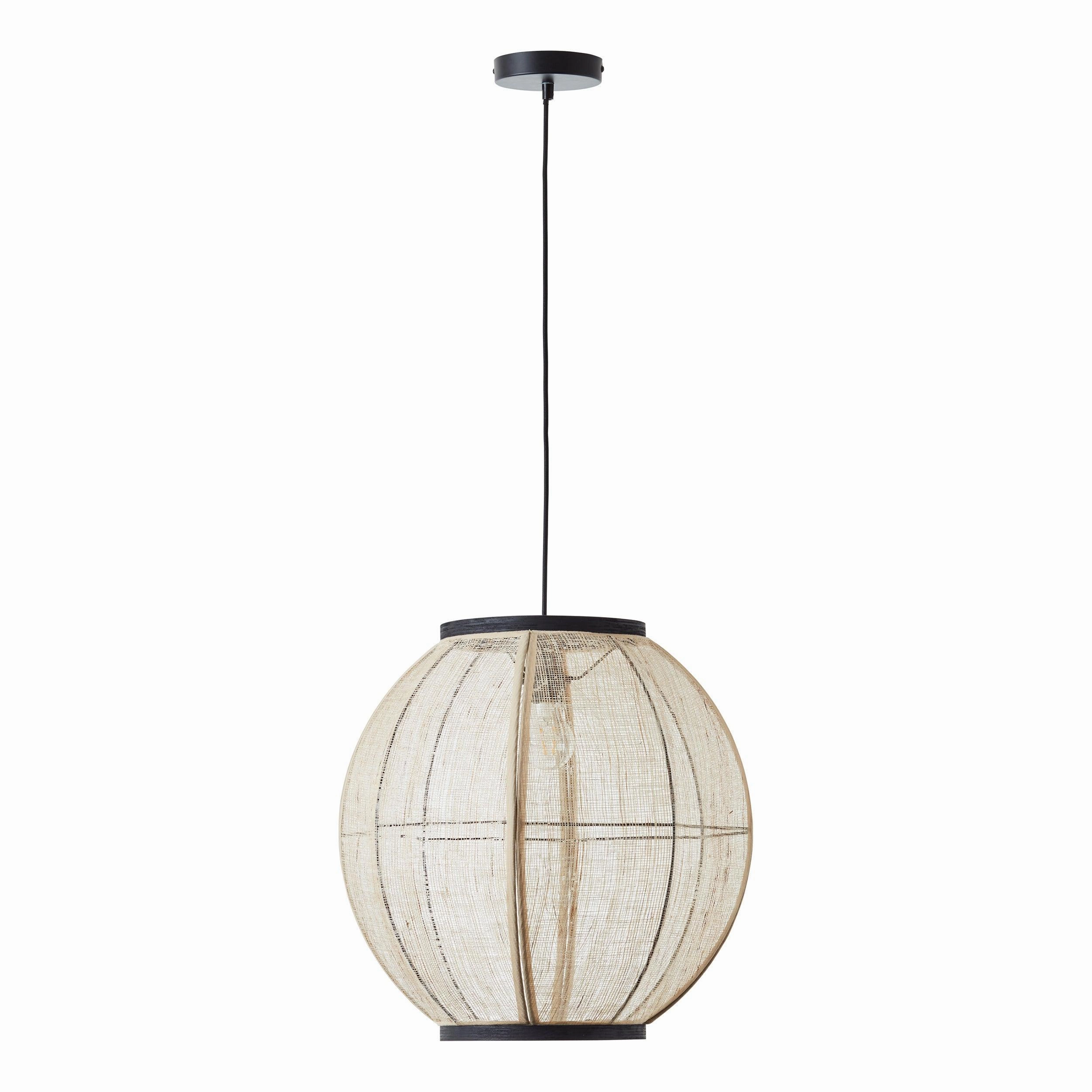 Endon Zaire Linen Adjustable Globe Ceiling Pendant