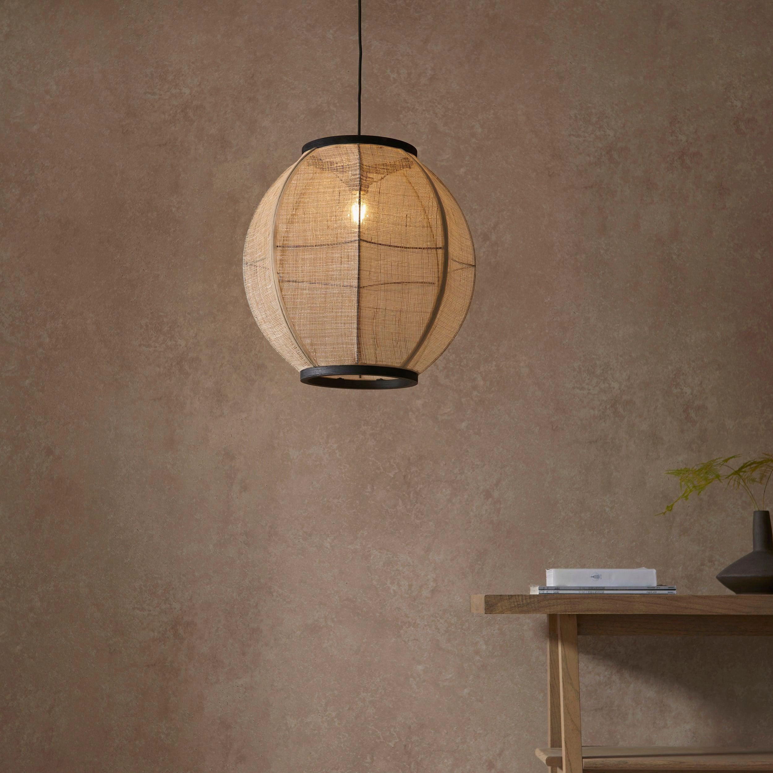 Endon Zaire Linen Adjustable Globe Ceiling Pendant