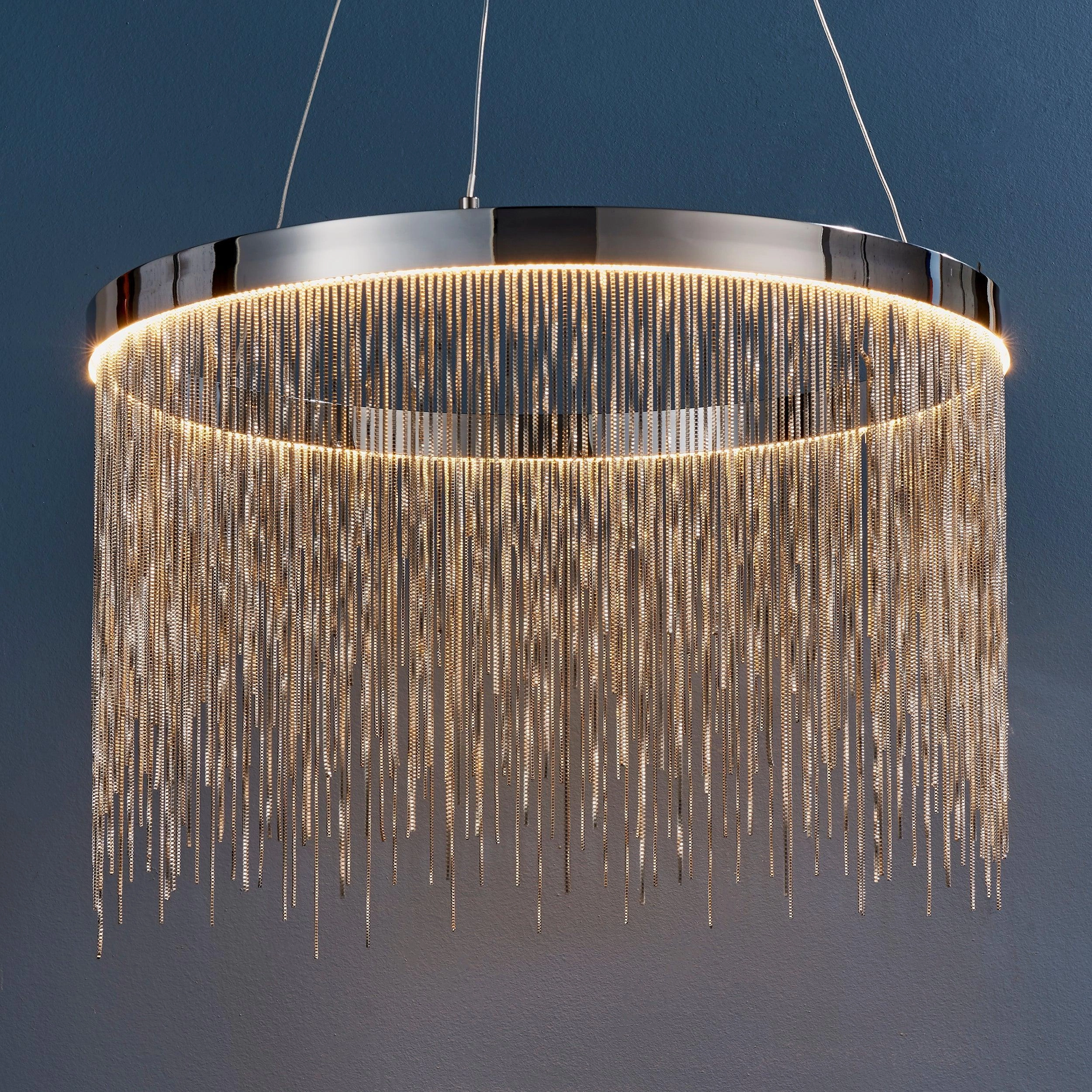 Endon Zelma 1 Light Chrome Ceiling Pendant Light