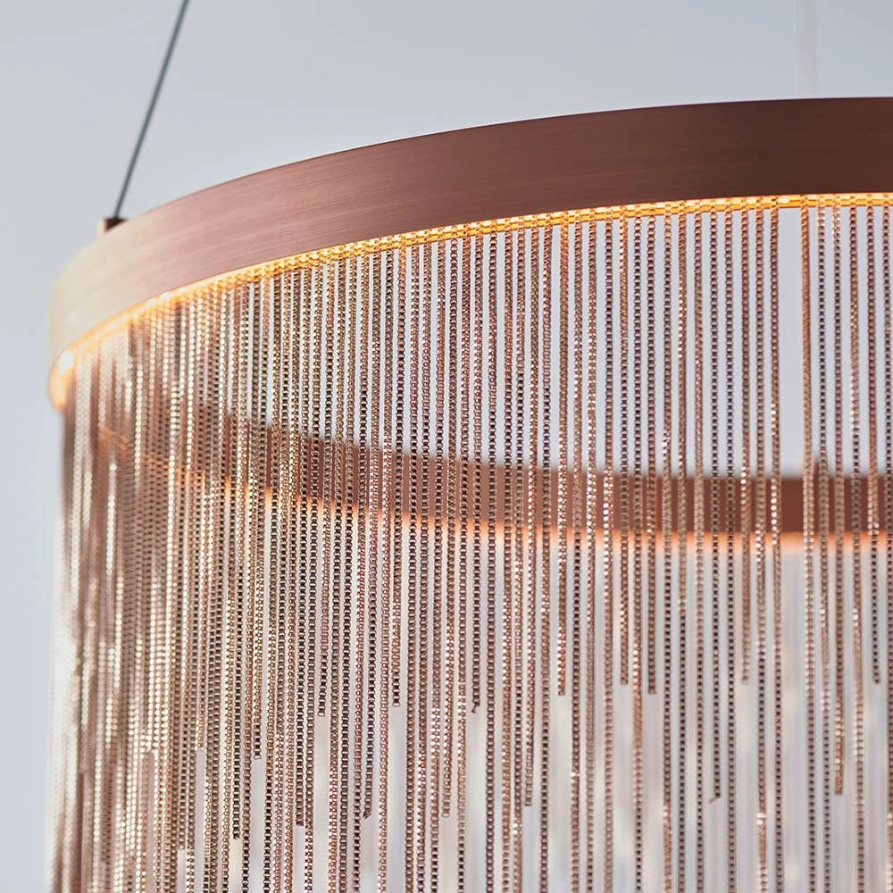 Endon Zelma 1 Light Copper Pendant Ceiling Light