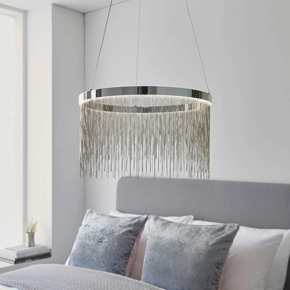 Endon Zelma CCT 1 Light Polished Chrome Ceiling Pendant