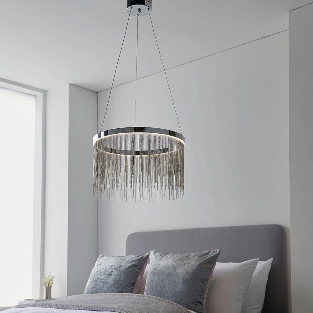 Endon Zelma CCT 1 Light Polished Chrome Ceiling Pendant