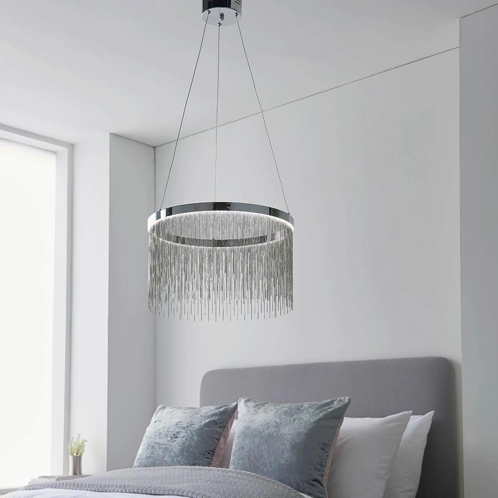 Endon Zelma CCT 1 Light Polished Chrome Ceiling Pendant
