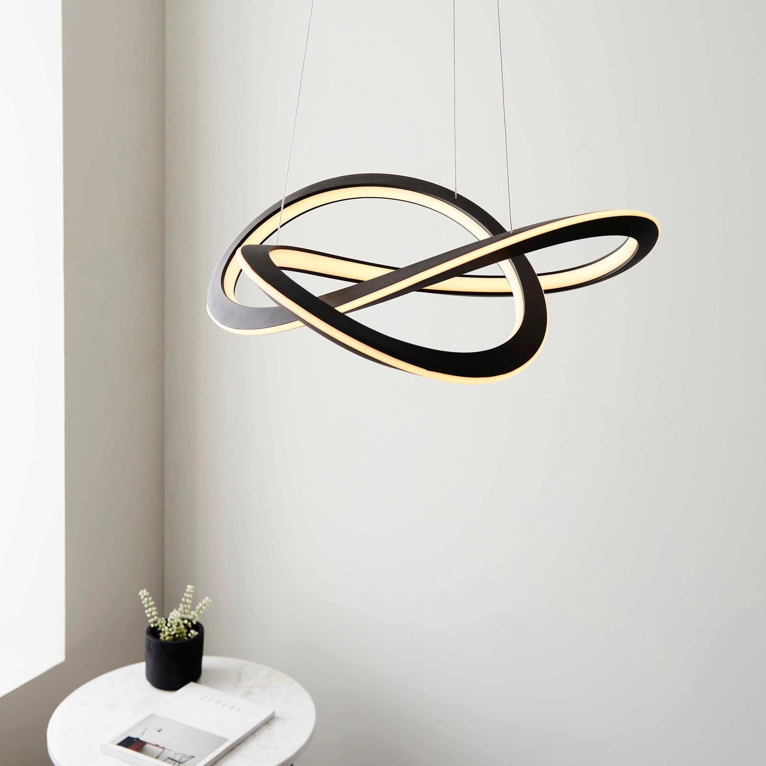 Espina Large Modern Black LED Ceiling Pendant Light