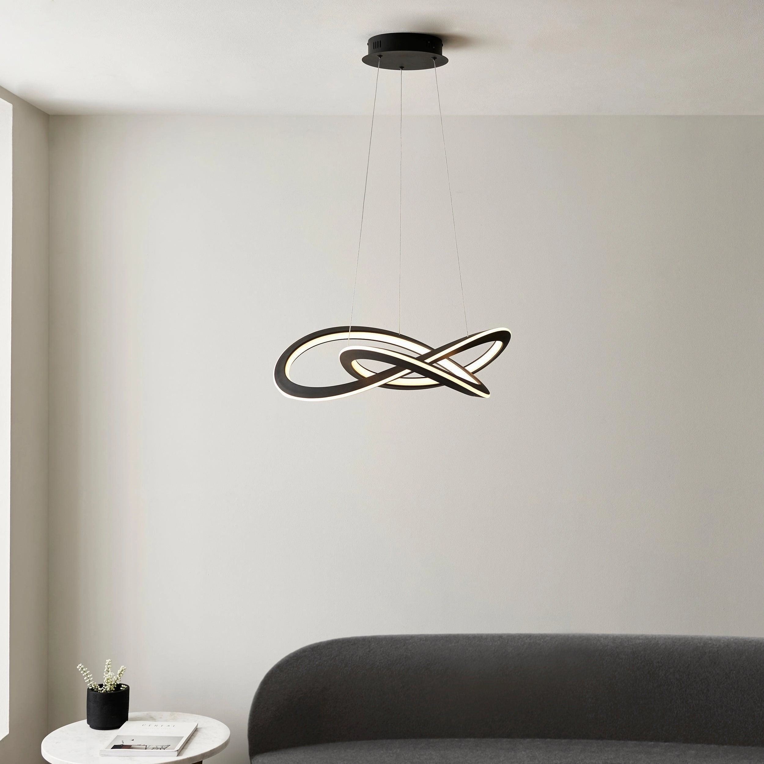 Espina Large Modern Black LED Ceiling Pendant Light