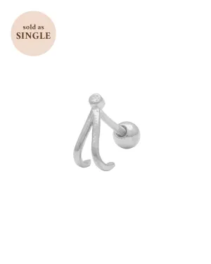 Faye Wishbone Single Stud - Sterling Silver