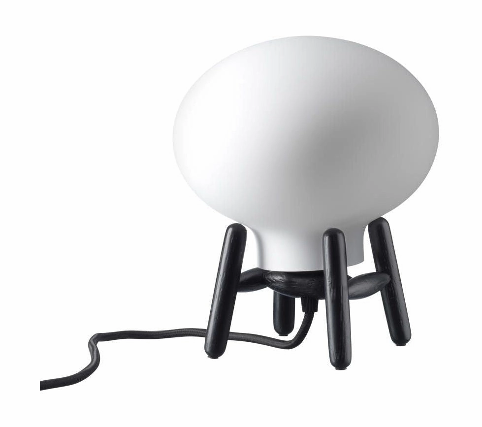 Fdb Mbler U6 Hiti Mini Table Lamp, Black Stained Oak/Opal Glass/Black Cable designer outdoor lamp