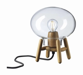 Fdb Mbler U6 Hiti Mini Table Lamp, Oak/Glass/Black Cable designer outdoor lamp