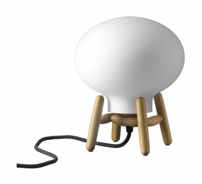 Fdb Mbler U6 Hiti Mini Table Lamp, Oak/Opal Glass/Black Cable designer outdoor lamp