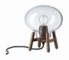 Fdb Mbler U6 Hiti Mini Table Lamp, Walnut/Glass/Black Cable designer outdoor lamp