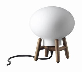 Fdb Mbler U6 Hiti Mini Table Lamp, Walnut/Opal Glass/Black Cable designer outdoor lamp