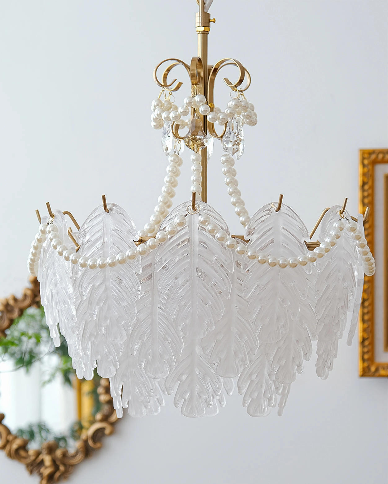 Feather Glass Chandelier