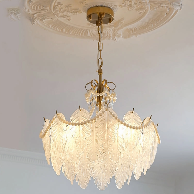 Feather Glass Chandelier