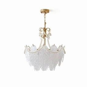 Feather Glass Chandelier flowerpot LED lamp