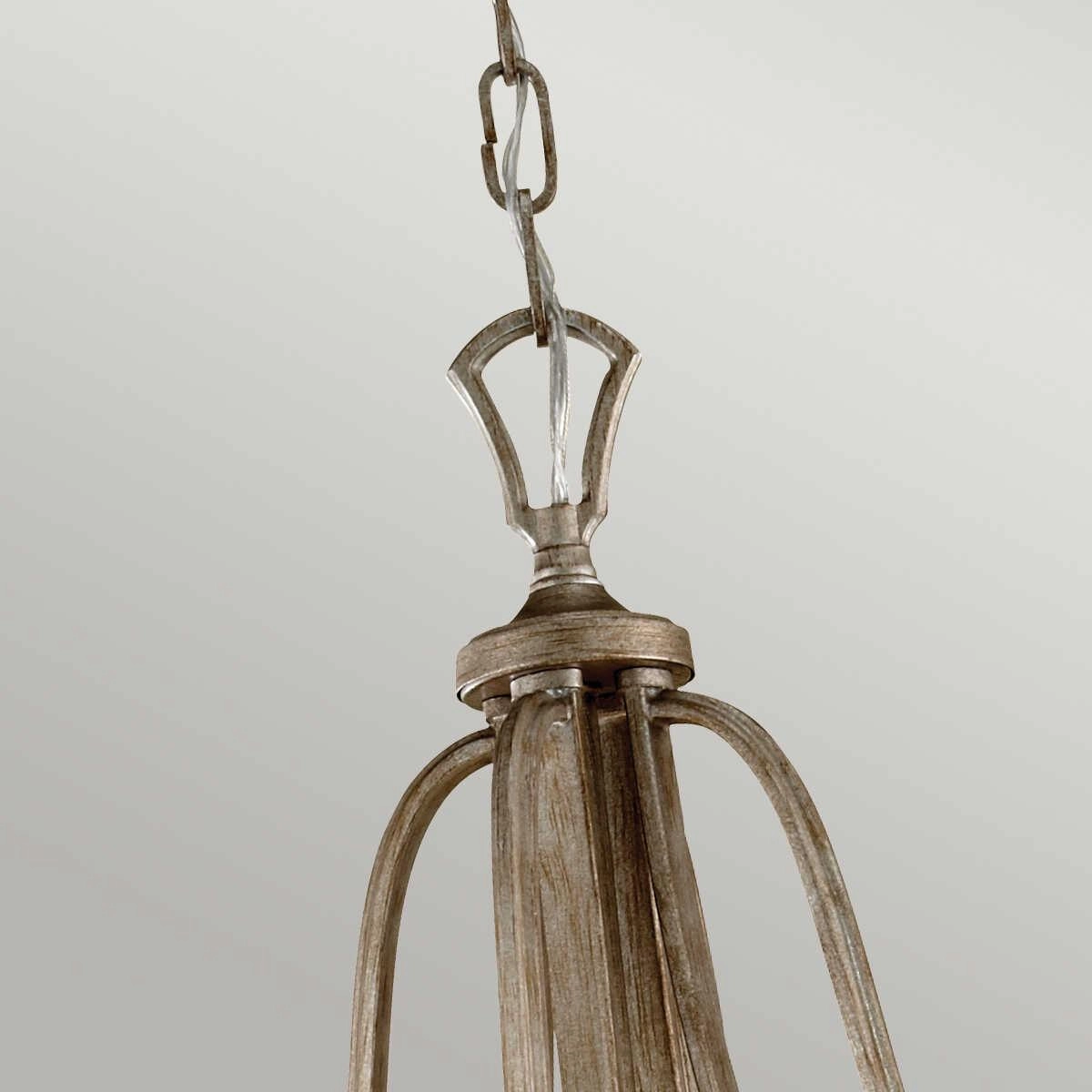 Feiss Abbey 3 Light Silver Pendant Ceiling Light